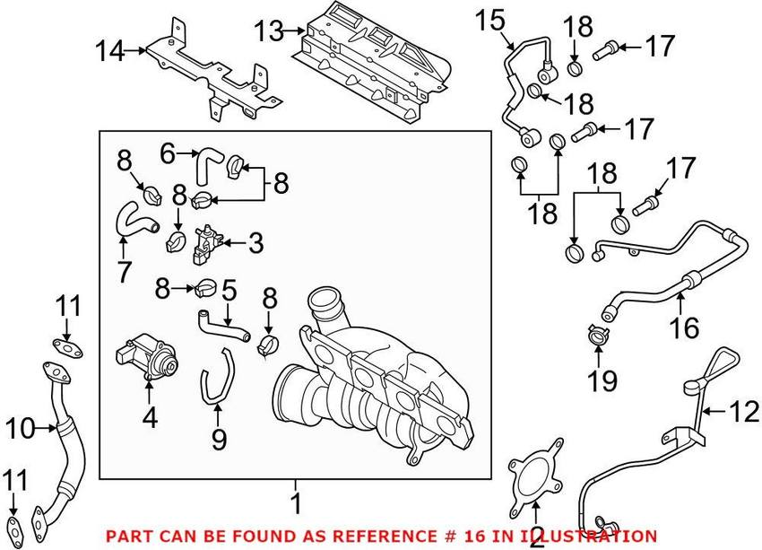 VW Engine Coolant Pipe 06J121492C